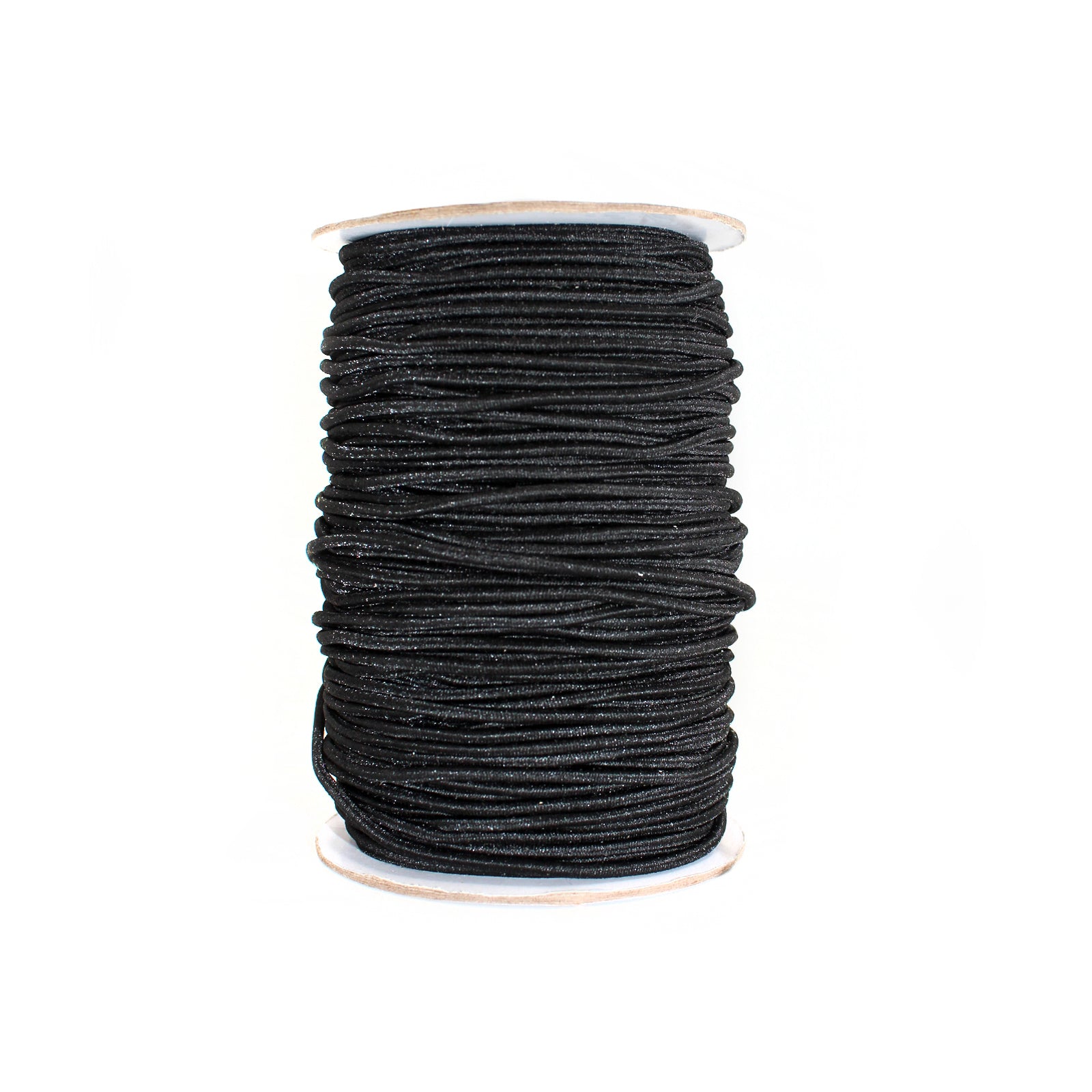 Black Round Elastic Cord, 2mm thick, 72 yard Spool