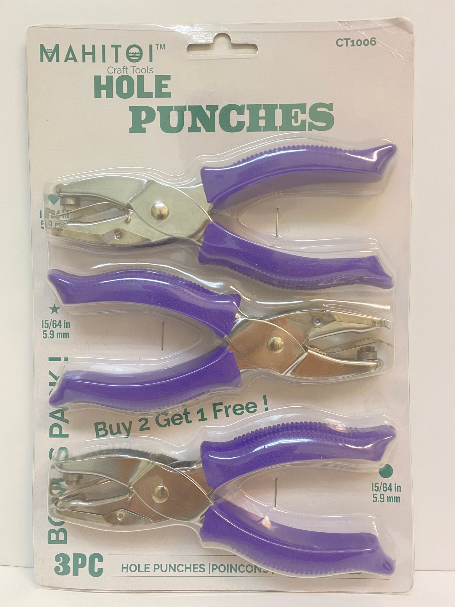 2-Hole Paper Punch, Bundle of 3